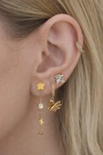GOLD 3'LÜ KUĞU KÜPE SET